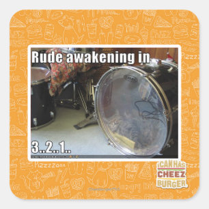Rude ontwaken in vierkante sticker