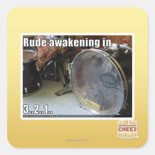 Rude ontwaken in vierkante sticker