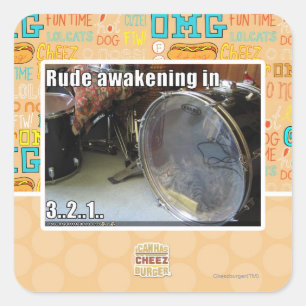 Rude ontwaken in vierkante sticker