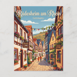 Rüdesheim am Rhein Oude Stad Steeg Duitsland Briefkaart