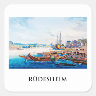 Rüdesheim, Duitsland 01B Vierkante Sticker