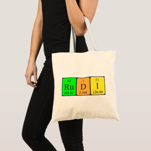 Rudi periodieke lijstnaam canvas tas (Voorkant (product))