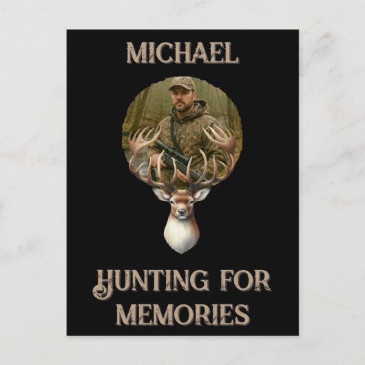Rudige Jager Herten Gewei Herinneringen Foto Briefkaart (Voorkant)