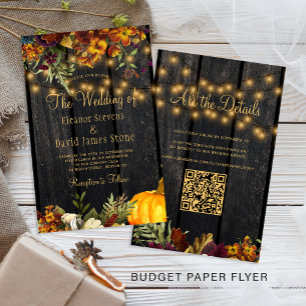 Rudimentaire herfst budget all-in-één trouwuitnodi flyer