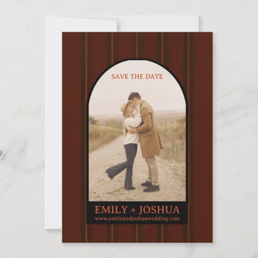 Rudimentaire Herfst Platte Reddingsdatum Trouwkaar Save The Date (Voorkant)