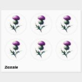 Rudimentaire Schotse Distel Ronde Stickers (Vel)