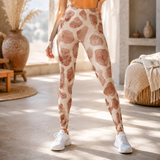 Rudimentaire Waterverf Giraffe Dierprint Leggings