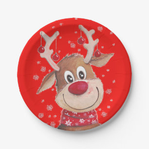 Rudolf de Red Nose Reindeer Tableware Papieren Bordje