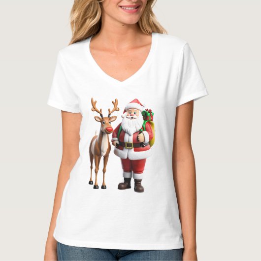Rudolf de rendier met de rode neus t-shirt (Voorkant)