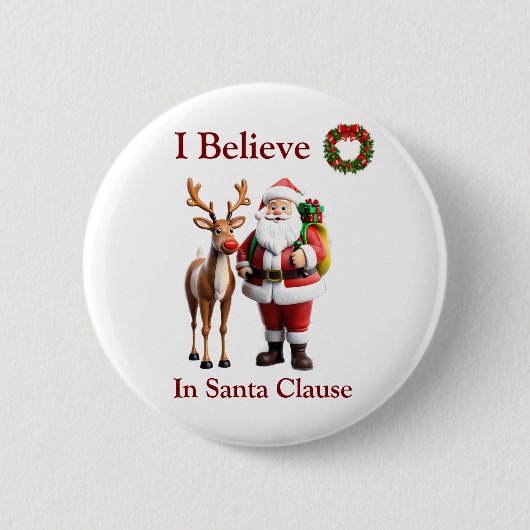 Rudolf, het rode rendier ronde button 5,7 cm (Voorkant)