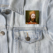 Rudolf I uncrowd Roman Emperor Vierkante Button 5,1 Cm (In situ)