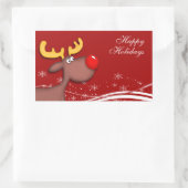 Rudolf-kerstgroet Rechthoekige Sticker (Tas)