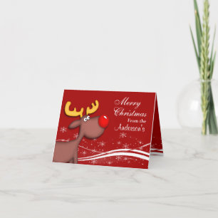 Rudolf Kerstmis Feestdagen Kaart