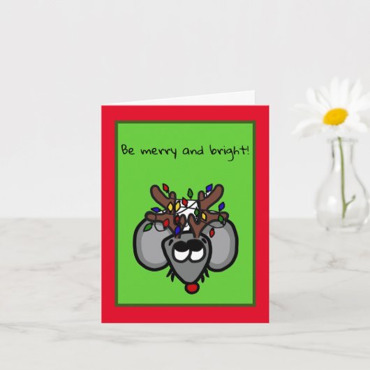 Rudolf la carte de Noël à noeud rouge pour la sour (Petite plante)