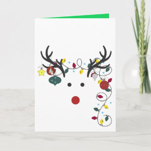 "Rudolph All Done Up" Opgevouwen Kerstgroet Kaart