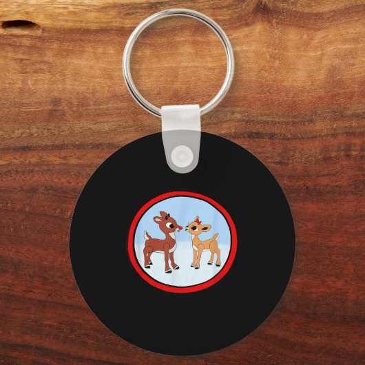 Rudolph And Clarice Christmas Kids Girls Tee Reind Sleutelhanger (Voorkant)