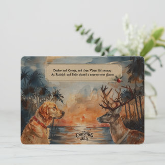 Rudolph & Belle à la Plage – Carte de vœux 5x7