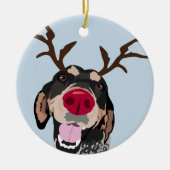 Rudolph Bluetick Coonhound Ornament (Voorkant)