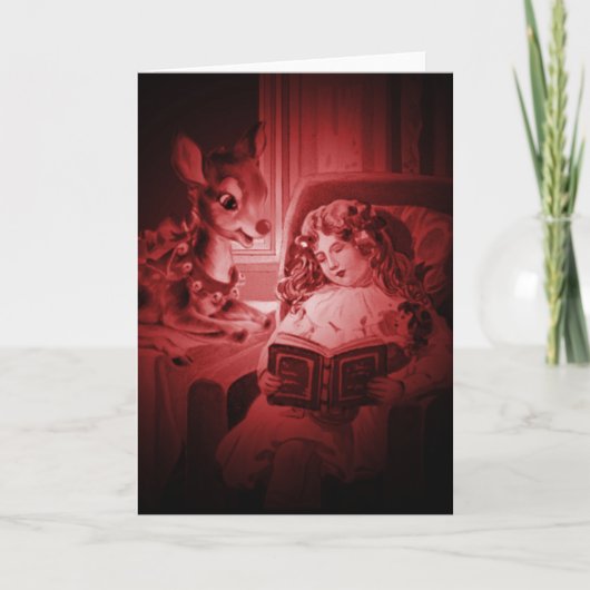 Rudolph Book Light Christmas Kaart (Voorkant)