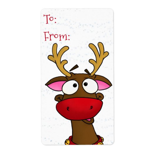 Rudolph, cadeau label stickers (Voorkant)