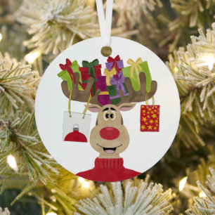 Rudolph Cadeaux de Noël Reindeer Ornement en métal