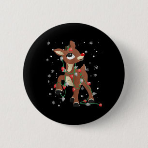 Rudolph de neushoorn voor kinderen en Kerstmis Ronde Button 5,7 Cm