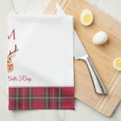 Rudolph de Rendier Custom Monogram Kerstmis Theedoek (Quarter Fold)