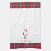 Rudolph de Rendier Custom Monogram Kerstmis Theedoek (Verticaal)