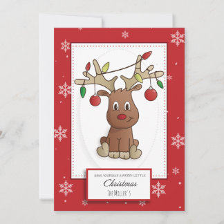 Rudolph de rendier met de rode neus feestdagenkaart