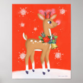 Rudolph de rode neus rendier art print (Voorkant)