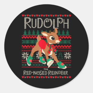 Rudolph De Rode Neus Rendier Voor Mannen Vrouwen K Ronde Sticker