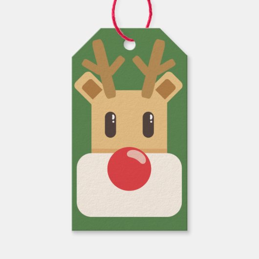 Rudolph de rode neusrender cadeaulabel (Voorkant)