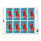 Rudolph de rode neusrender etiket (Full Sheet)