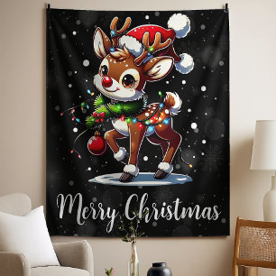 Rudolph de Roodneus Rendier Kerst Wandkleed