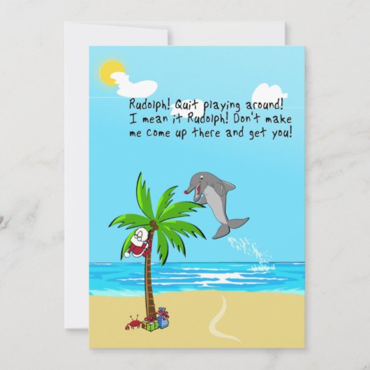 Rudolph de roodneusde dolfijn feestdagenkaart (Voorkant)