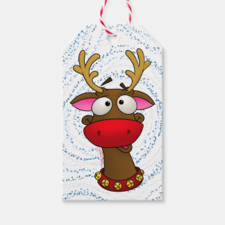 Rudolph de style ménagerie, étiquette de cadeau