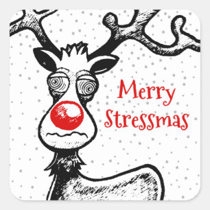 Rudolph het rendier vierkante sticker