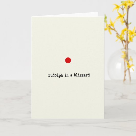 Rudolph in een Blizzard Funny Christmas Kaart (Gele Bloem)