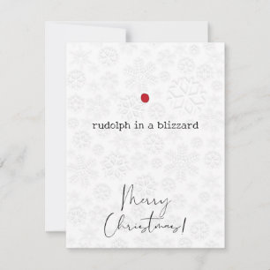 Rudolph in een Blizzard Merry Christmas Kaart