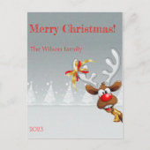 Rudolph-kerstboomsneeuw Briefkaart (Voorkant)