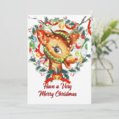 Rudolph kerstkaart Antiek Vintage (Staand voorkant)