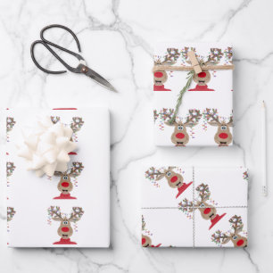 Rudolph Kerstverlichting Rendieren Inpakpapier Vel