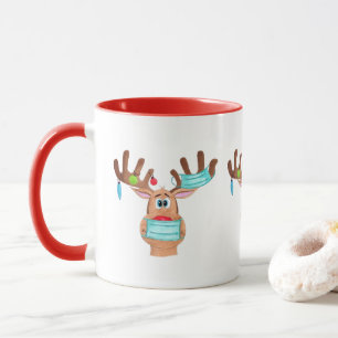 Rudolph le visage masqué Reindeer café Mug