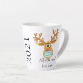 Rudolph le visage masqué renne latte Mug (Angle droit)