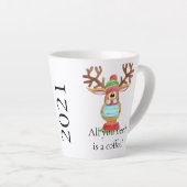 Rudolph le visage masqué renne latte Mug (Angle droit)