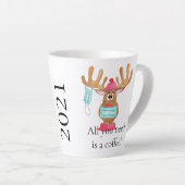 Rudolph le visage masqué renne latte Mug (Angle droit)