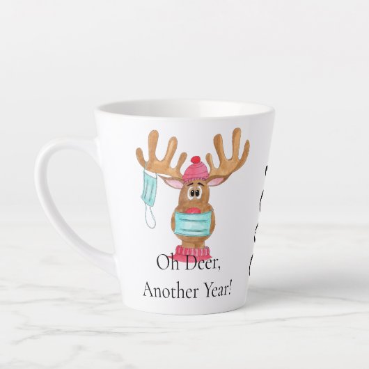 Rudolph le visage masqué renne latte Mug (Gauche)