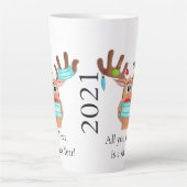 Rudolph le visage masqué renne latte Mug (Devant)