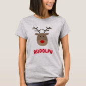 Rudolph les t-shirts de Noël des rennes de nez rou (Devant)