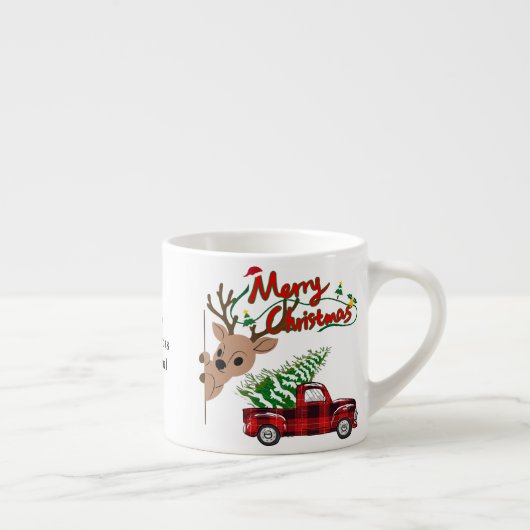 Rudolph Merry Christmas -Personalized Espresso Mug (Droite)